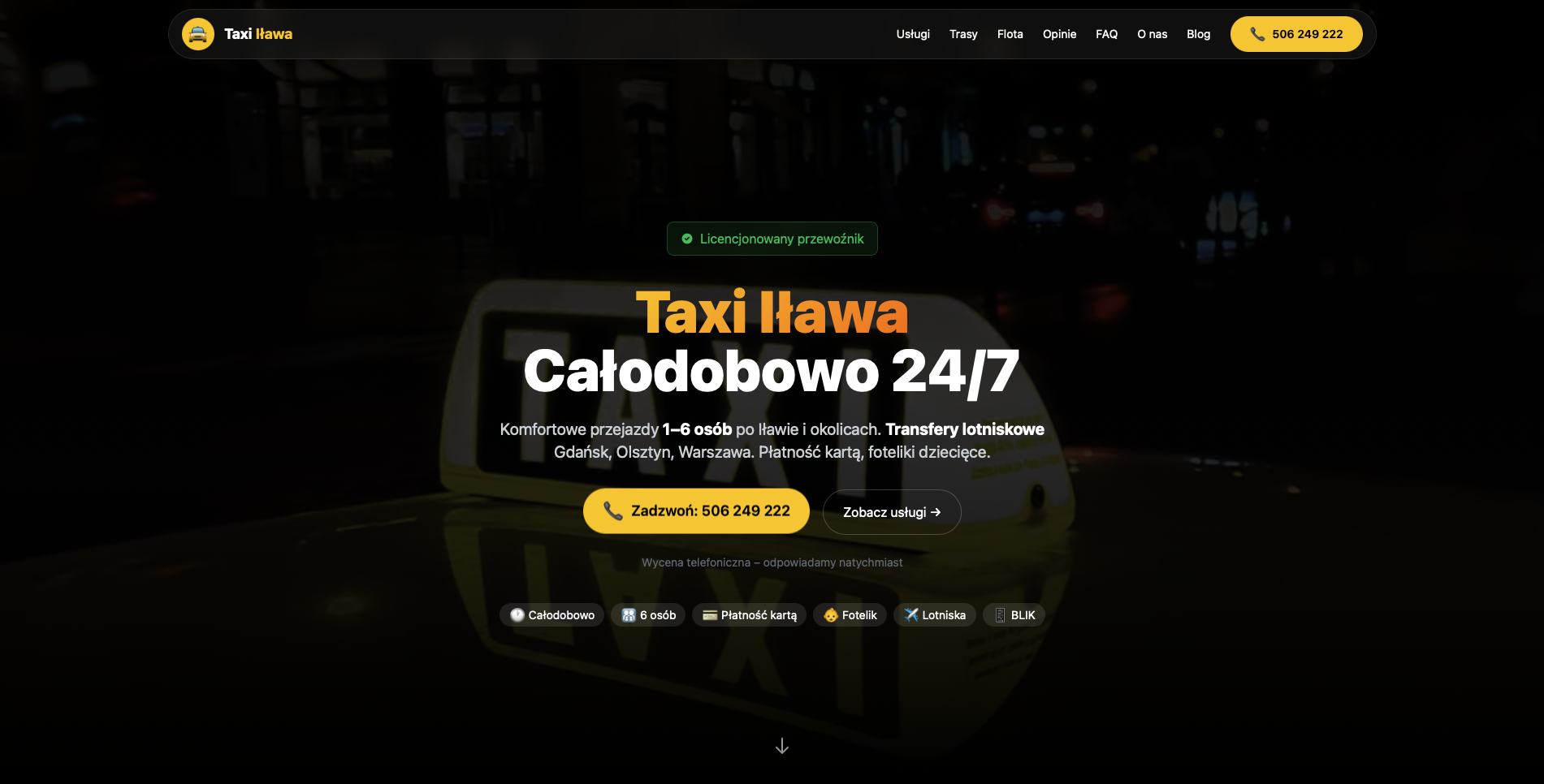 Taxi Iława – Screenshot