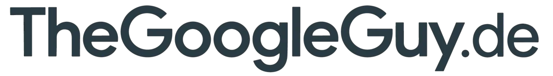 Wortmarke TheGoogleGuy.de in dunkelgrauer Schrift